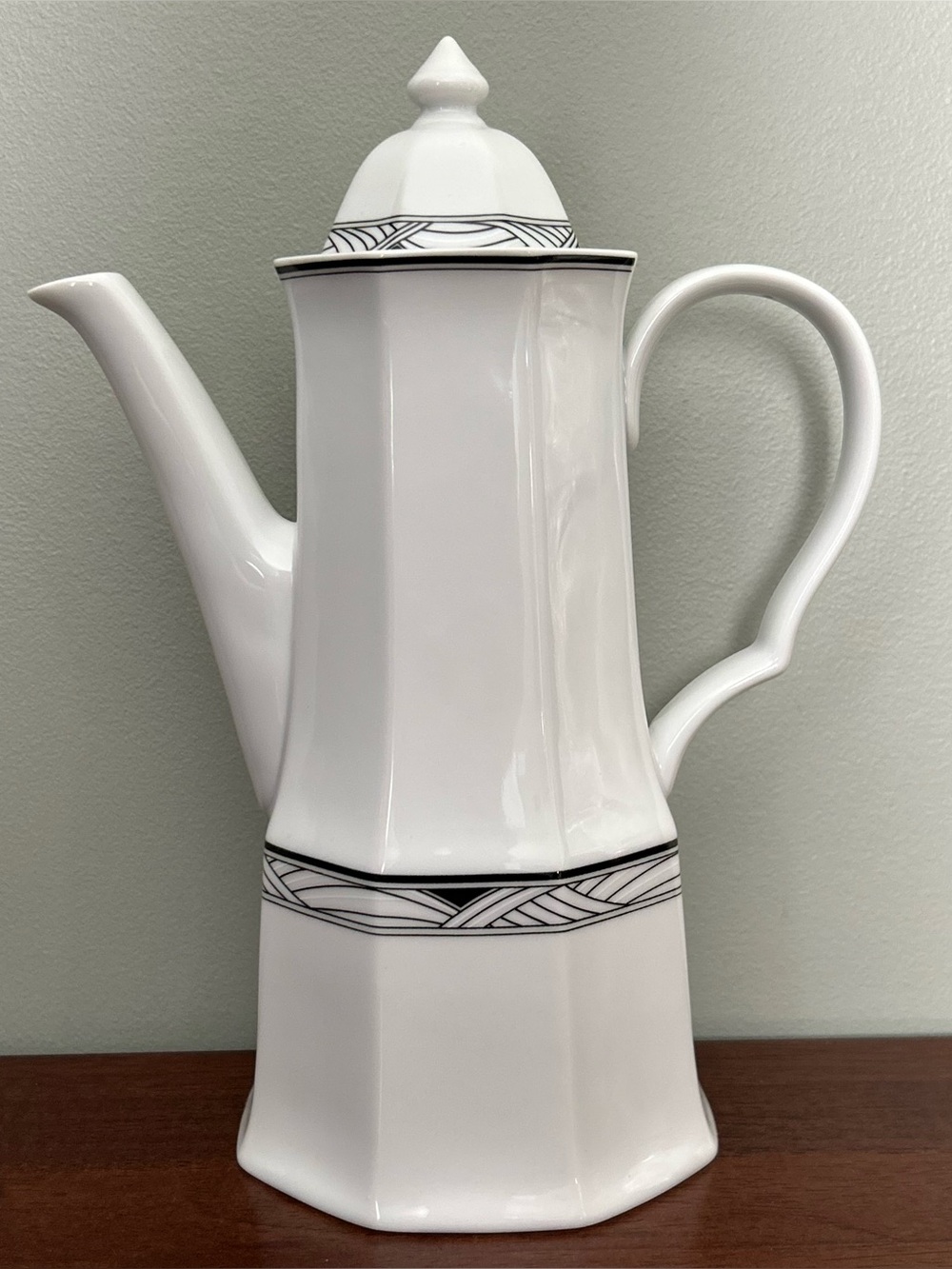Studio Nova Synthesis Coffee Pot Teapot Black White Geometric Art Deco Japan